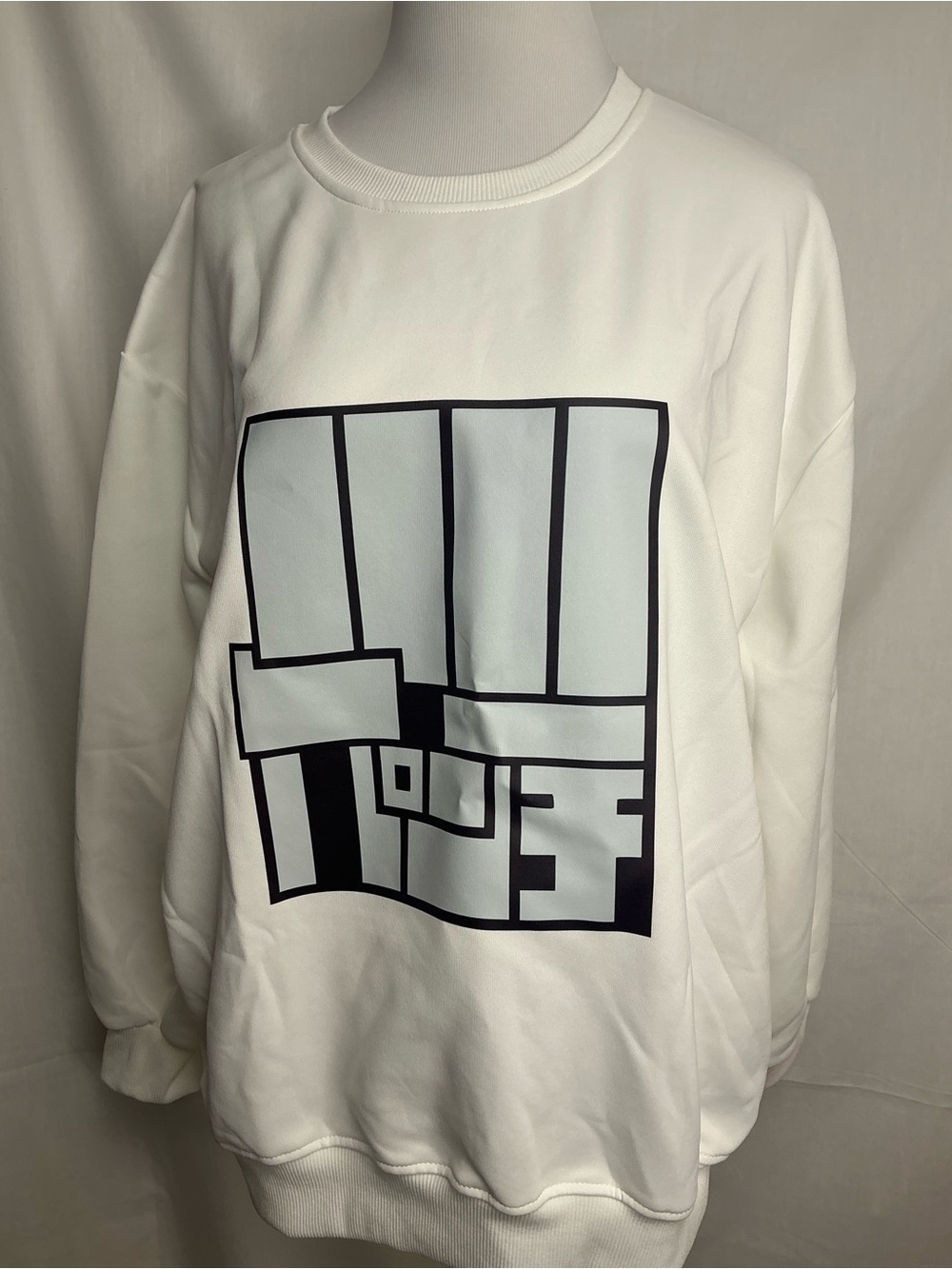 2122 - Men's White Graphic Sweatshirt - Branded Crewneck